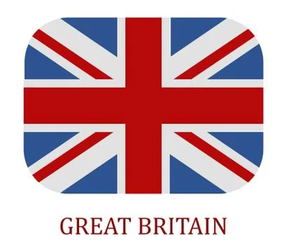 Britain flag on white background Stock Illustration