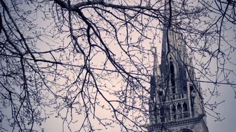 Britain Gothic Church Stock Footage 43660076