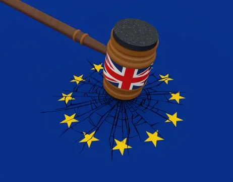 Britain has conflicts with the EU, confrontation and struggle Stock Illustration