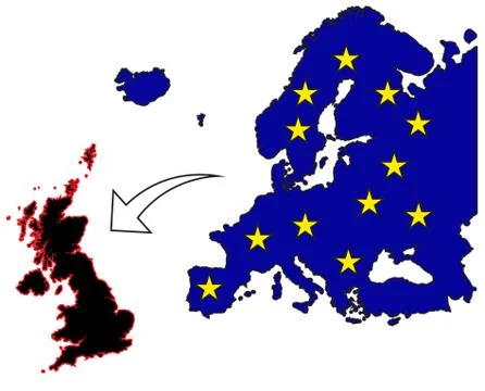 Britain Moving Arrow From EU Stock Illustration