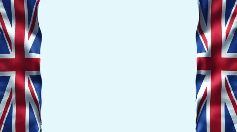 Britain Side flag loop + alpha Stock Footage 5640555