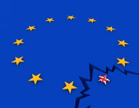 Britain splits with EU and breaks away from EU Stock Illustration