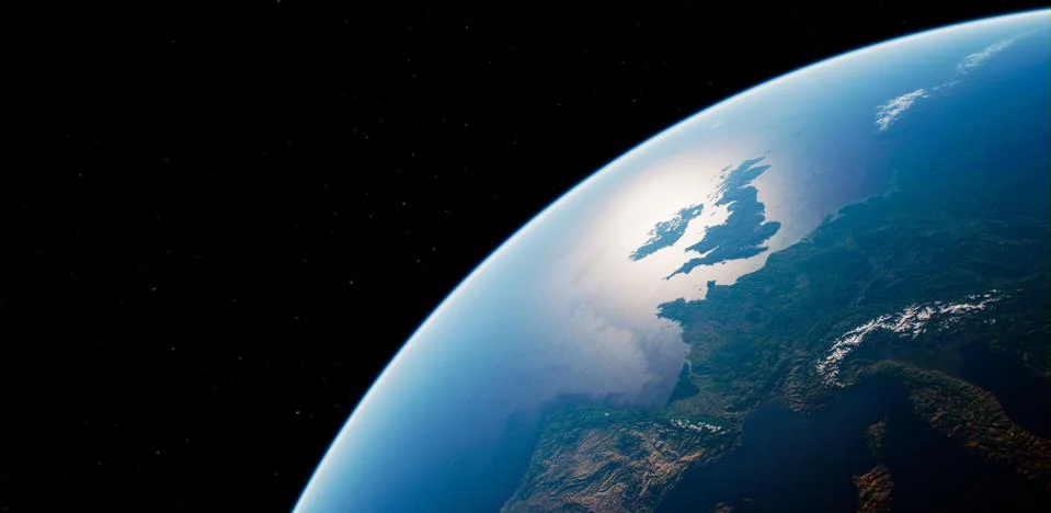 Britain viewed from space Stock Photos