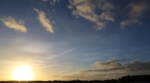 Britany Sunset with liltle cloud Stock Footage 47506491