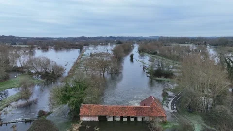 Britford Floods 5 Stock Footage 236490463