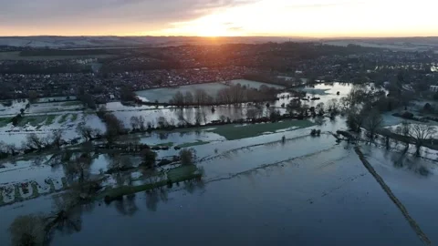 Britford Floods 7 Stock Footage 236490234