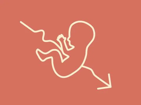 Brith rate decline, inferility Illustrazione stock