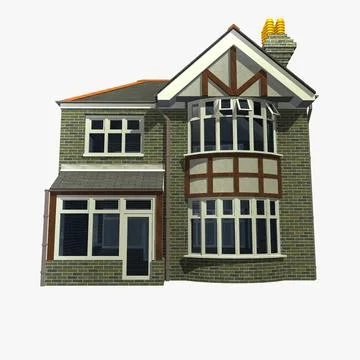 British 2 Story Detached House Unit 17 3D Model