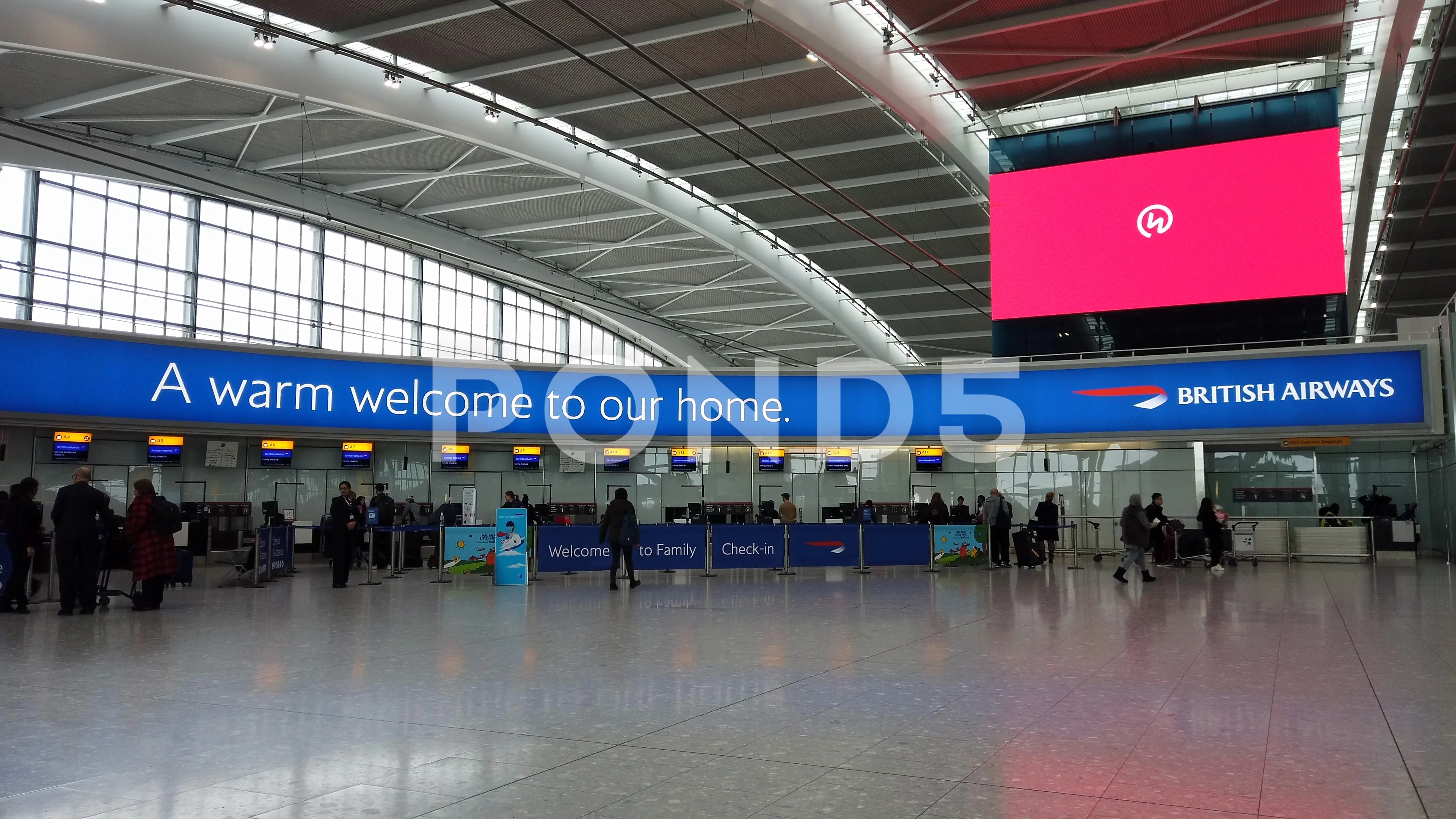 British Airways check in are at Stock Video Pond5