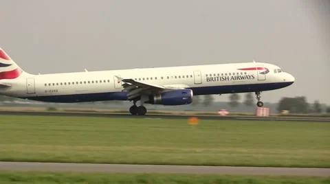 British airways landing Stock Footage 8552154