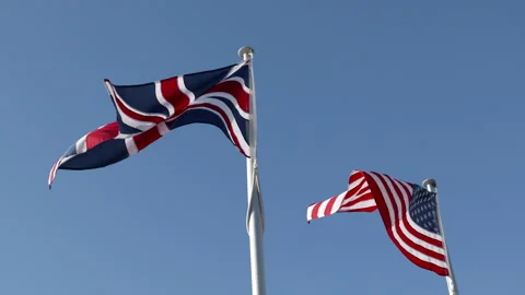 British and American Flags 스톡 동영상 247672803