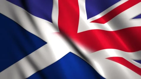 British and Scottish flags, blended together concept for Scottish independence 스톡 동영상 61473971