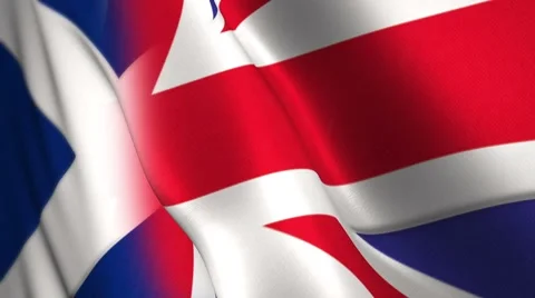 British and Scottish flags, blended together concept for Scottish independence Stock Footage 61473975