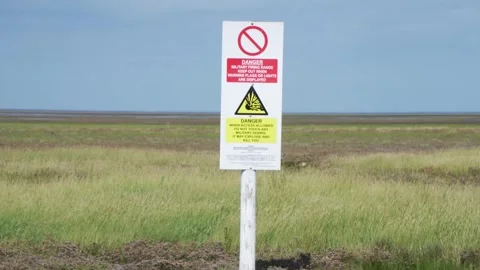 British army base warning signs. Danger ... | Stock Video | Pond5