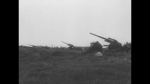 British artillery fire on planes at Dunkirk Stock Footage 103387427