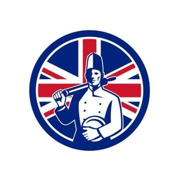 British Baker Union Jack Flag Icon Stock Illustration