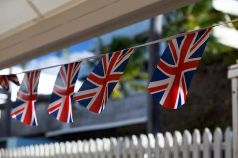 British bunting flags Stock Photos