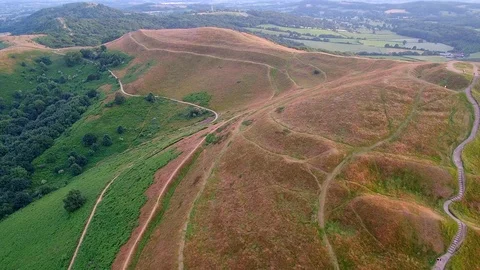 British Camp Herefordshire Beacon reveal Stock Footage