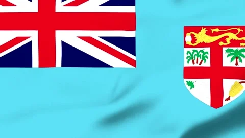 British colonial flag with red lion crest on blue background Stock Footage 343574025