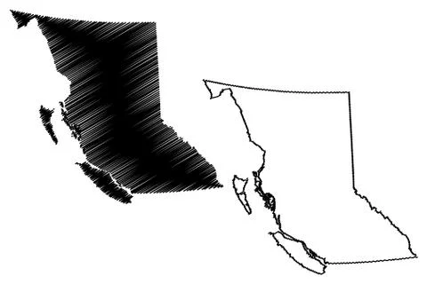 British Columbia (Canada) map vector Stock Illustration