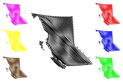 British Columbia (Canada) map vector Stock Illustration