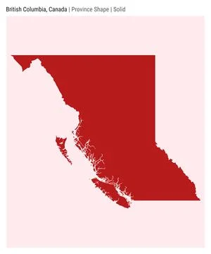 British Columbia, Canada. Simple vector map. Province shape. Solid style. B.. 库存插图