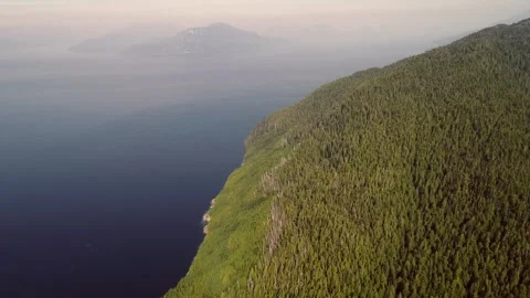 British Columbia great bear rainforest coastline, Aerial view Vídeos de archivo 291623504