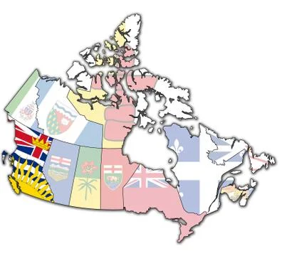 British columbia on map of canada Stock Illustration