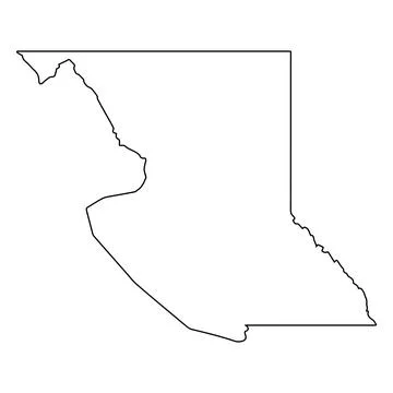 British Columbia Outline Clean Vector Map border Western Canadian Province Stock Illustration