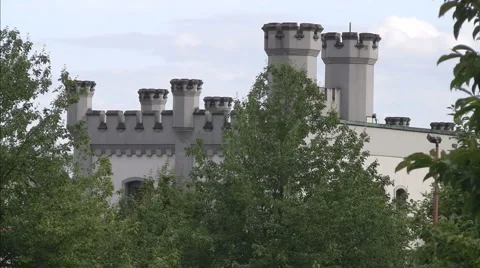 British Columbia Penitentiary Prison Gate House Stock Footage 1046164