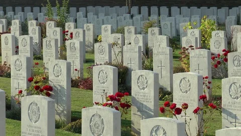 British Commonwealth World War 1 War Graves Stock Footage 99839007