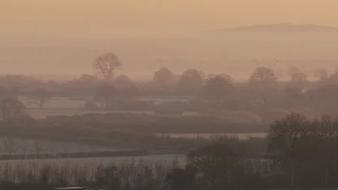 British countryside wintry view Stock Footage 106389477