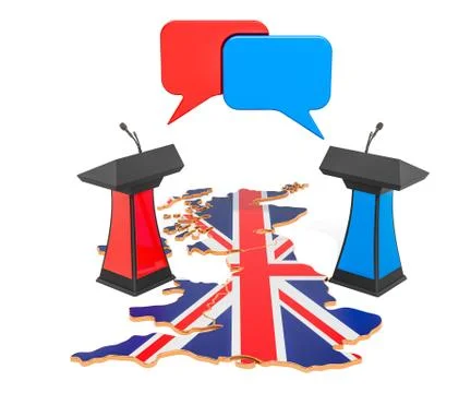 British Debate concept, 3D rendering Ilustración de archivo