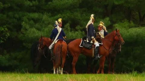 British Dragoons Before Battle Stock Footage 12161985