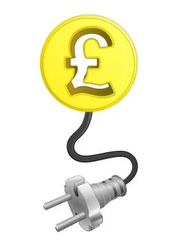British energy value with plug connection ready to get power Stock Illustration