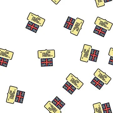 British english vector seamless pattern Stock Illustration