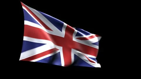 British flag with alpha matte Stock Footage 10721675