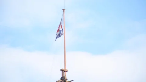British Flag atop mast Stock Footage 73745251