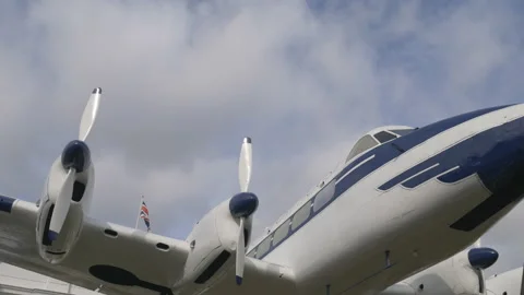 The British flag behind an airplane. Stock Footage 114519370