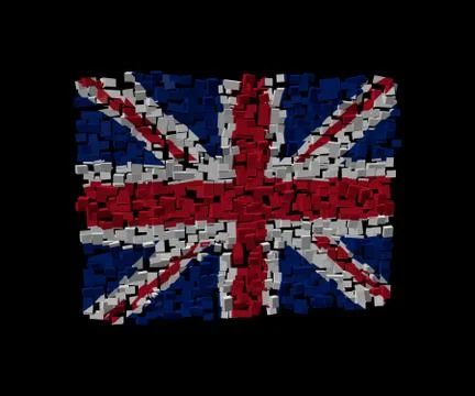 British flag on blocks illustration Stock Illustration