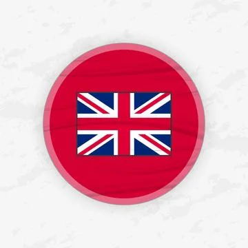 British Flag in a Circular Emblem Design, Abstract Round Sticker Illustration Stock Illustration