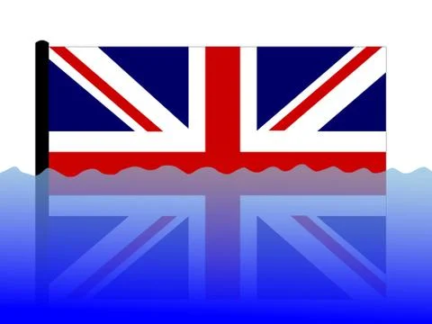 British flag in flood Stock Illustration