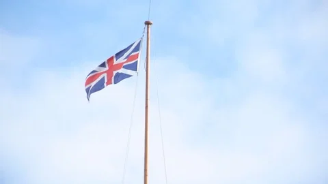 British Flag Flying Stock Footage 73745469