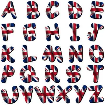 British flag font Stock Illustration