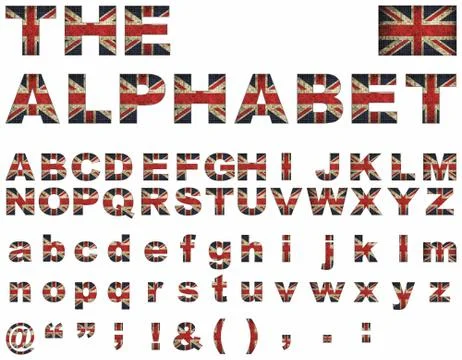 British flag font Stock Illustration