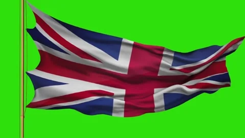British flag with green screen Video stock 265149340