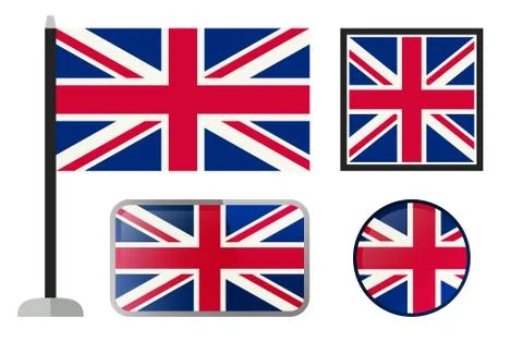 British flag icons. Stock Illustration