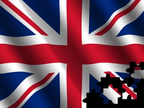 British flag with jigsaw effect Stock Illustration