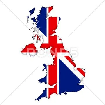 British flag map icon Ilustração Stock
