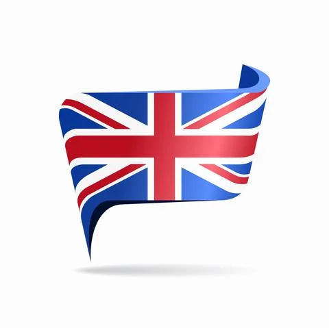 British flag map pointer layout. Vector illustration. Stock Illustration